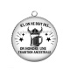 Pendentif Cabochon Argent - ici on ne boit pas on honore une tradition ancestrale