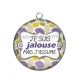 Pendentif Cabochon Argent - je suis jalouse mais j'assume