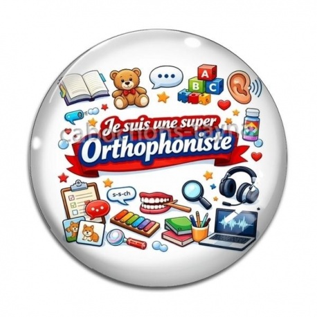 Cabochon Verre - je suis une super orthophoniste