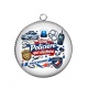 Pendentif Cabochon Argent - une policière qui déchire