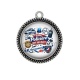 Pendentif Cabochon Argent - une policière qui déchire