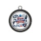 Pendentif Cabochon Argent - une policière qui déchire