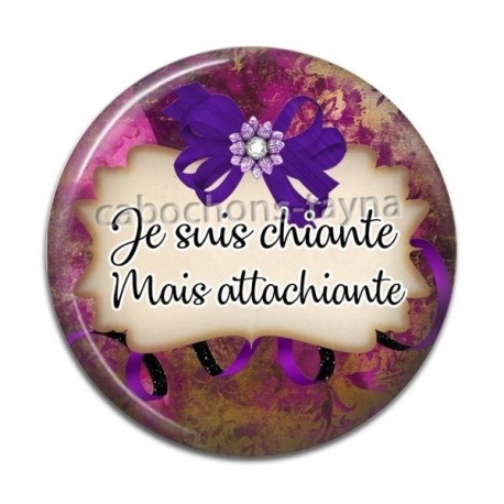 Cabochon Résine - je suis chiante mais attachiante
