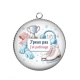 Pendentif Cabochon Argent - j'peux pas j'ai patinage