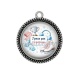 Pendentif Cabochon Argent - j'peux pas j'ai patinage