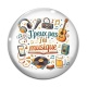 Cabochon Verre - j'peux pas j'ai musique