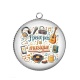 Pendentif Cabochon Argent - j'peux pas j'ai musique