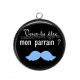 Pendentif Cabochon Argent - veux tu être mon parrain