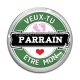 Cabochon Verre - veux tu être mon parrain