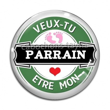 Cabochon Verre - veux tu être mon parrain