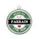 Pendentif Cabochon Argent - veux tu être mon parrain