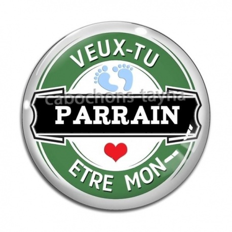 Cabochon Verre - veux tu être mon parrain