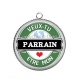 Pendentif Cabochon Argent - veux tu être mon parrain