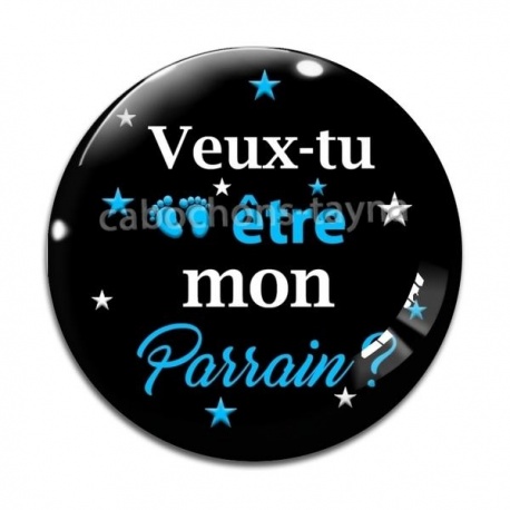 Cabochon Verre - veux tu être mon parrain