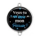 Connecteur Cabochon Argent - veux tu être mon parrain