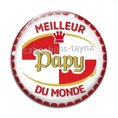 Cabochon Verre - meilleur papy du monde