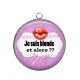 Pendentif Cabochon Argent - je suis blonde et alors