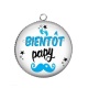 Pendentif Cabochon Argent - bientôt papy