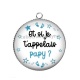 Pendentif Cabochon Argent - et si je t'appelais papy