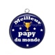 Pendentif Cabochon Argent - meilleur papy du monde