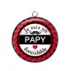 Pendentif Cabochon Argent - je suis un papy formidable