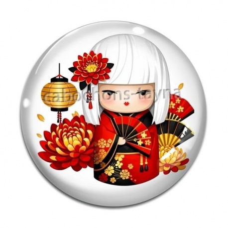 Cabochon Verre - kokeshi
