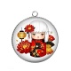 Pendentif Cabochon Argent - kokeshi