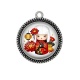 Pendentif Cabochon Argent - kokeshi