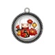 Pendentif Cabochon Argent - kokeshi