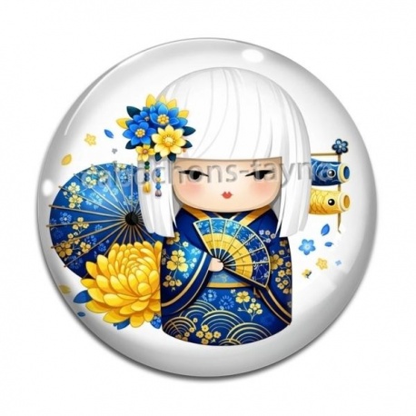 Cabochon Verre - kokeshi