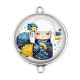 Connecteur Cabochon Argent - kokeshi