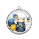 Pendentif Cabochon Argent - kokeshi