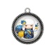Pendentif Cabochon Argent - kokeshi