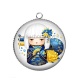 Pendentif Cabochon Argent - kokeshi