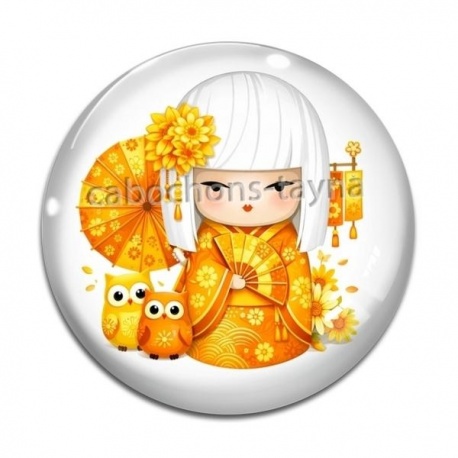 Cabochon Verre - kokeshi