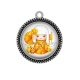 Pendentif Cabochon Argent - kokeshi
