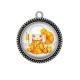 Pendentif Cabochon Argent - kokeshi