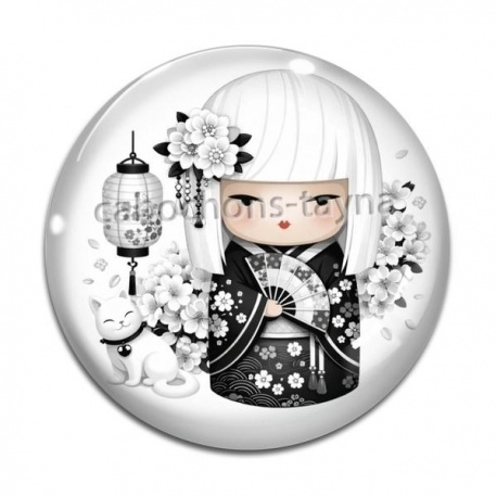 Cabochon Verre - kokeshi