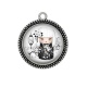 Pendentif Cabochon Argent - kokeshi