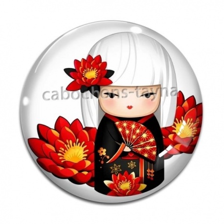 Cabochon Verre - kokeshi