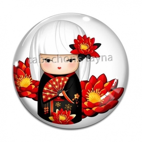 Cabochon Verre - kokeshi
