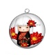 Pendentif Cabochon Argent - kokeshi