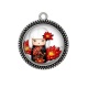 Pendentif Cabochon Argent - kokeshi