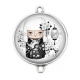 Connecteur Cabochon Argent - Kokeshi