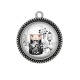 Pendentif Cabochon Argent - Kokeshi