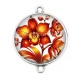 Connecteur Cabochon Argent - fleur exotique