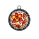 Pendentif Cabochon Argent - fleur exotique