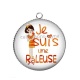 Pendentif Cabochon Argent - je suis une raleuse