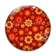 Cabochon Verre - fleur ton rouge