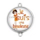 Connecteur Cabochon Argent - je suis une boudeuse